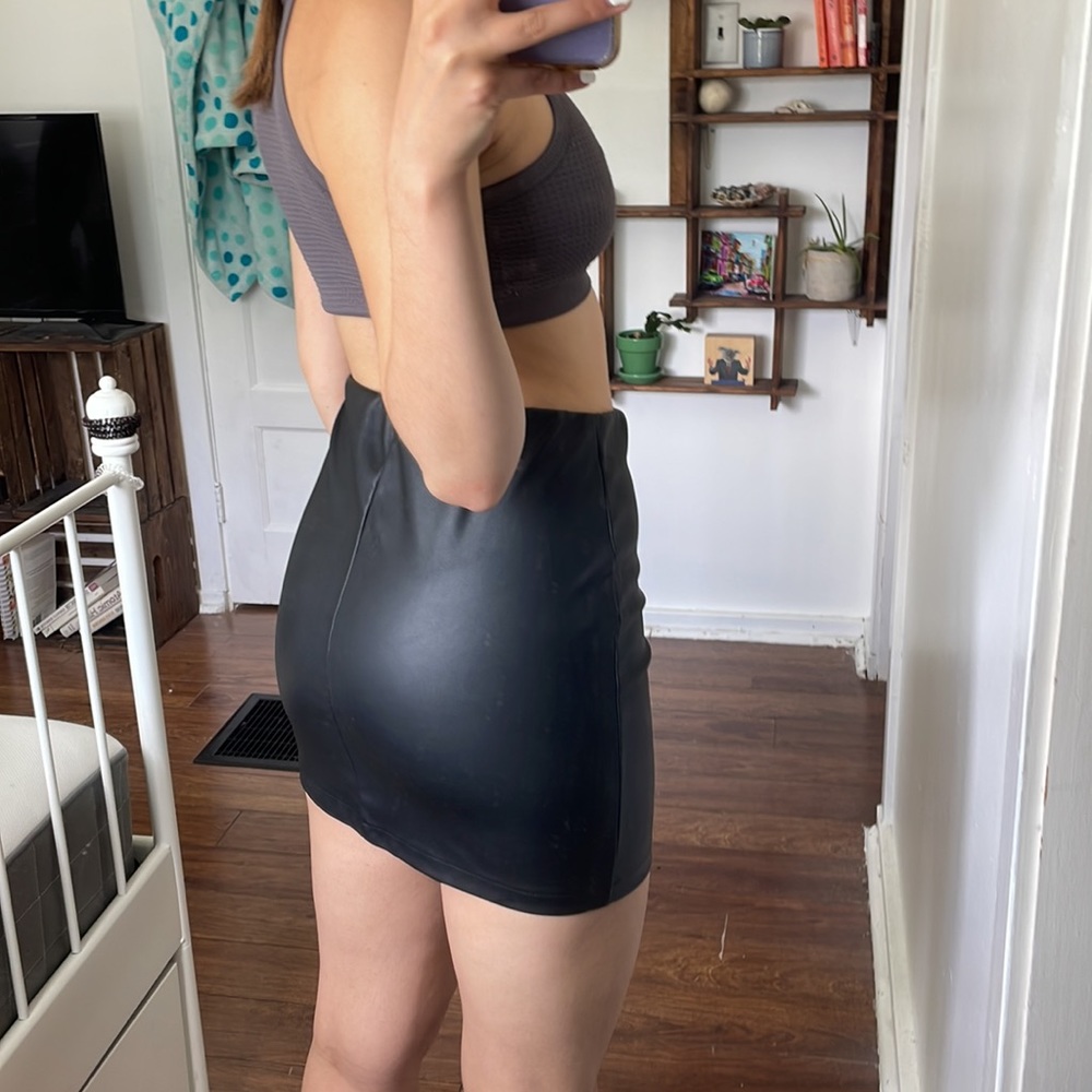 Faux leather skirt
